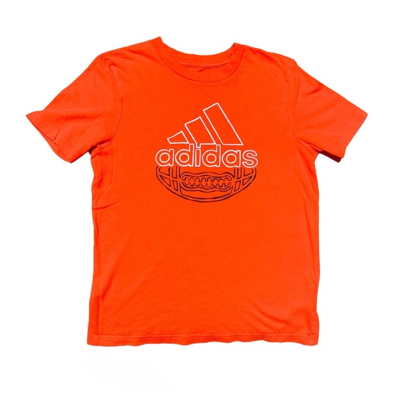 ADIDAS Boy's Orange Football T-Shirt - Size 7 - Picture 2 of 4